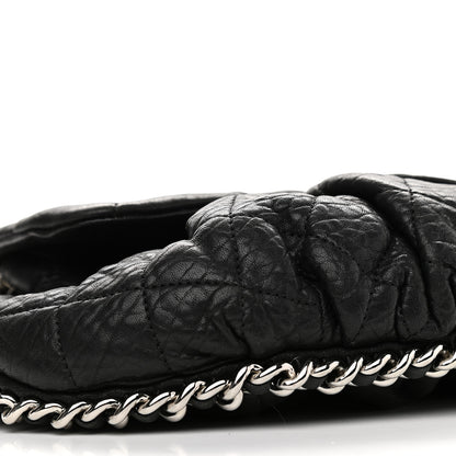 Chanel Washed Lambskin Quilted Medium Chain Around Messenger Black 8 of 9