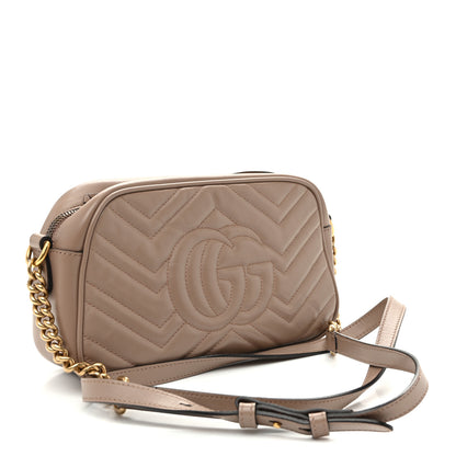 Gucci Calfskin Matelasse Small GG Marmont Chain Shoulder Bag  Porcelain Rose 3 of 11