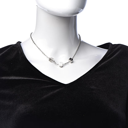 Louis Vuitton Swarovski Gamble Short Necklace Silver 2 of 5