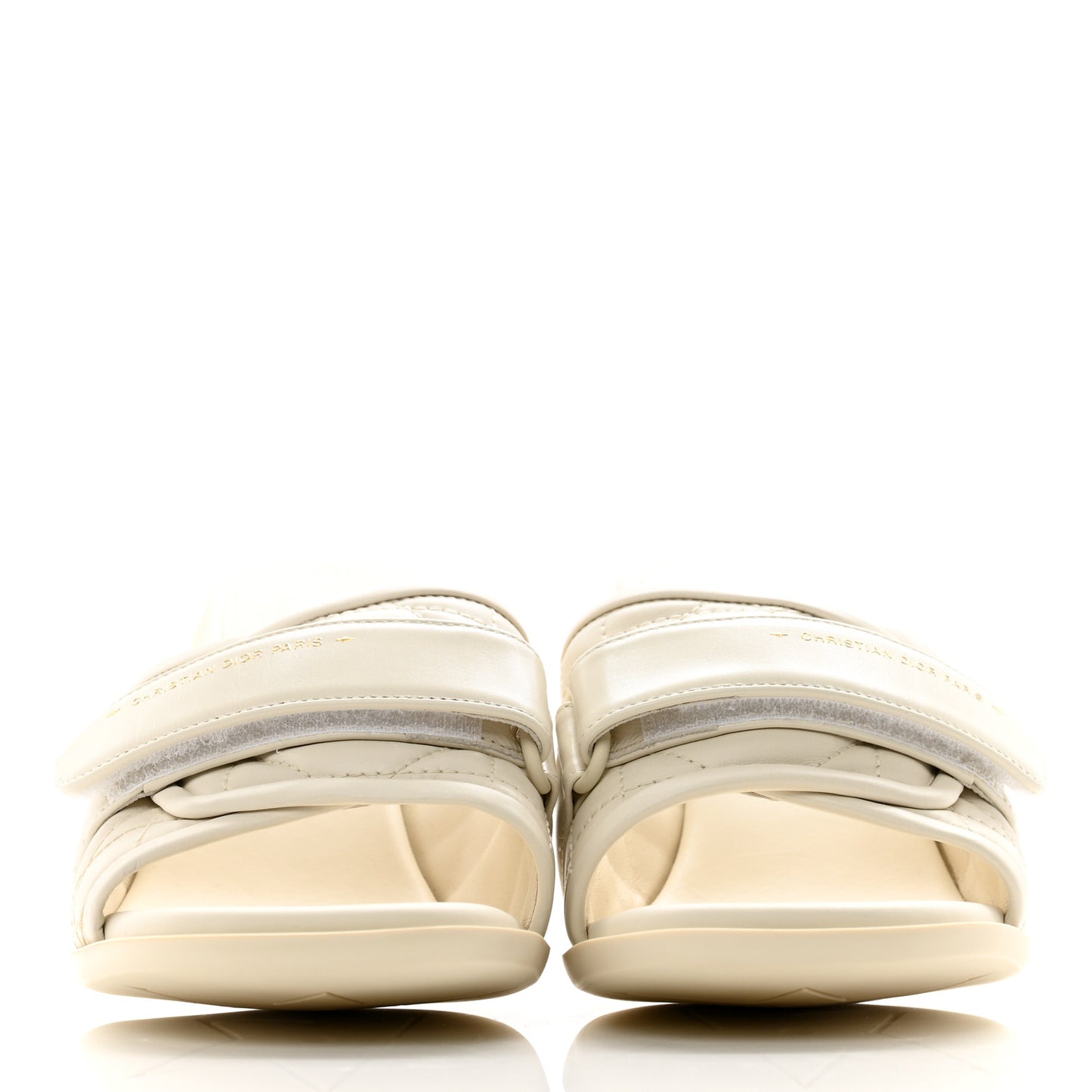 Calfskin Cannage Quilted Dio(r)evolution 80mm Slide Sandals 39 Off White