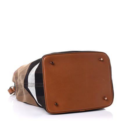 Burberry Canvas Mega Check Medium Ashby Hobo Saddle Brown 4 of 11