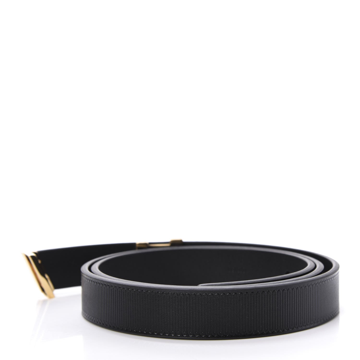 Louis Vuitton Calfskin Embossed 20MM LV Initiales Belt 75 30 Black 2 of 5