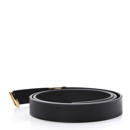 Louis Vuitton Calfskin Embossed 20MM LV Initiales Belt 75 30 Black 2 of 5
