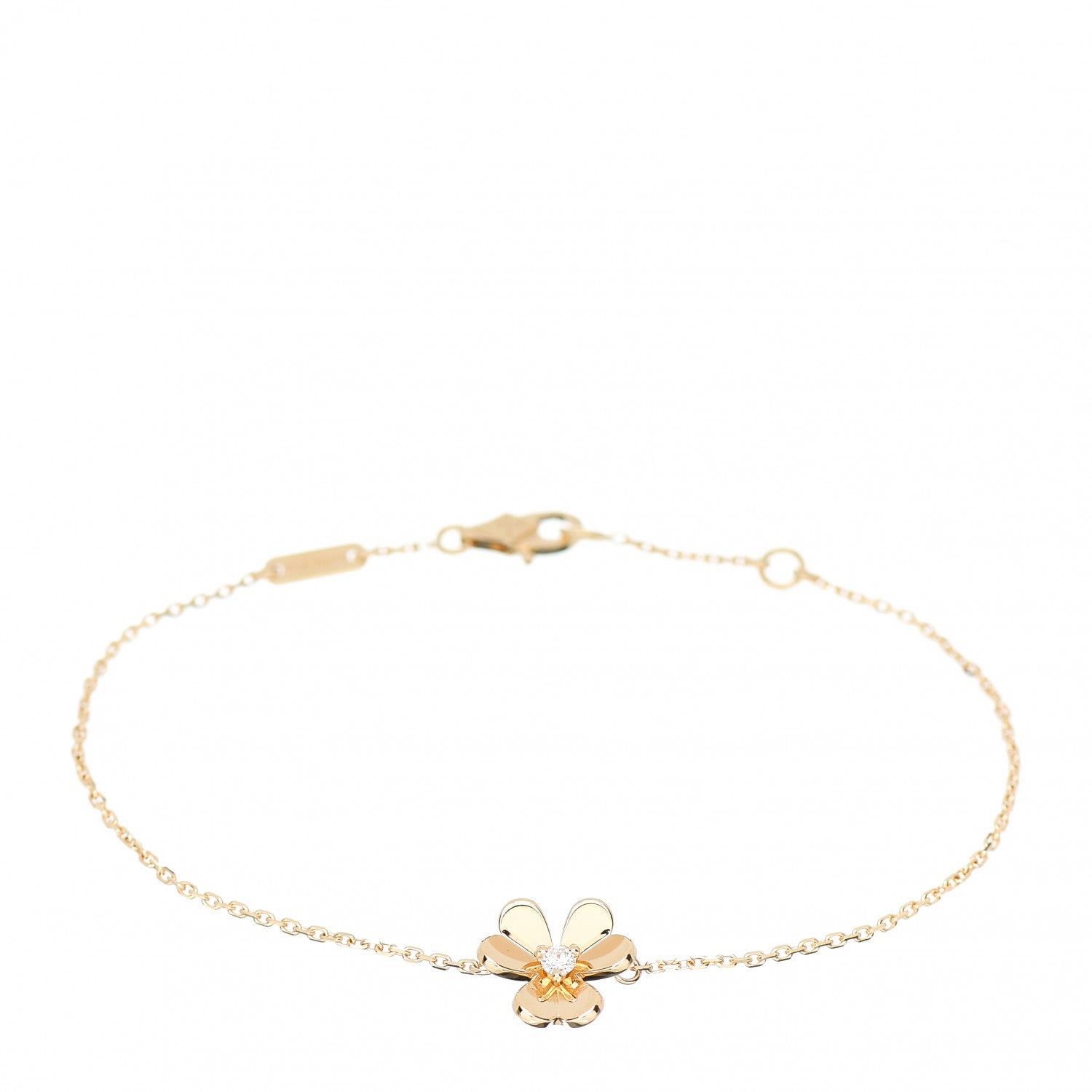 Van Cleef & Arpels 18K Yellow Gold Diamond Mini Frivole Bracelet 1 of 3