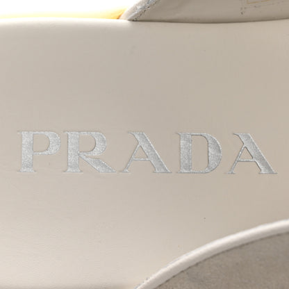 Prada Suede Metal Triangle Logo Saint Tropez 25mm Loafer Mules 38 Talco 8 of 11