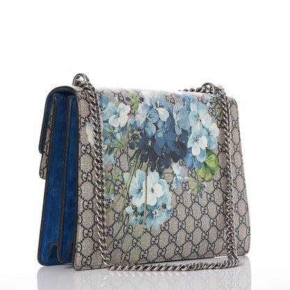 Gucci GG Supreme Monogram Blooms Medium Dionysus Shoulder Bag Beige Navy Vintage Blue 3 of 8