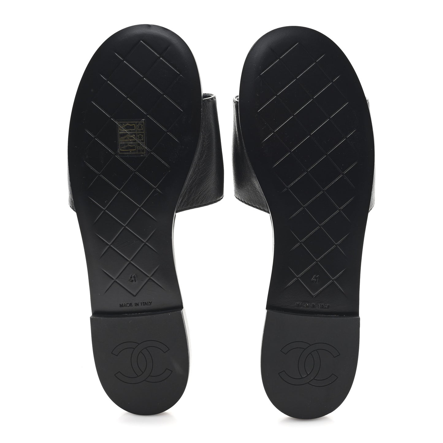 Lambskin Quilted CC Turnlock Sandals 41 Black