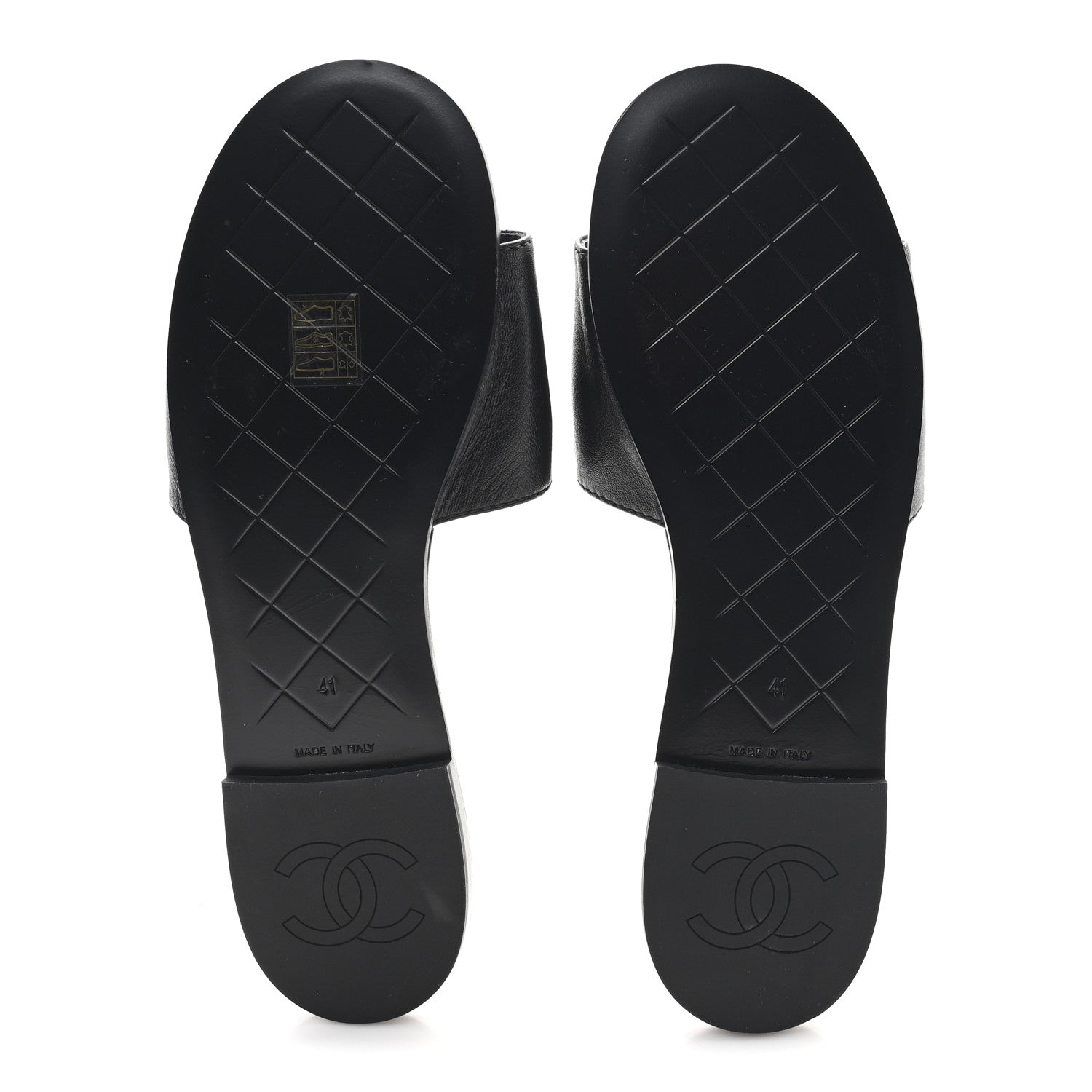 Chanel Lambskin Quilted CC Turnlock Sandals 41 Black 6 of 9