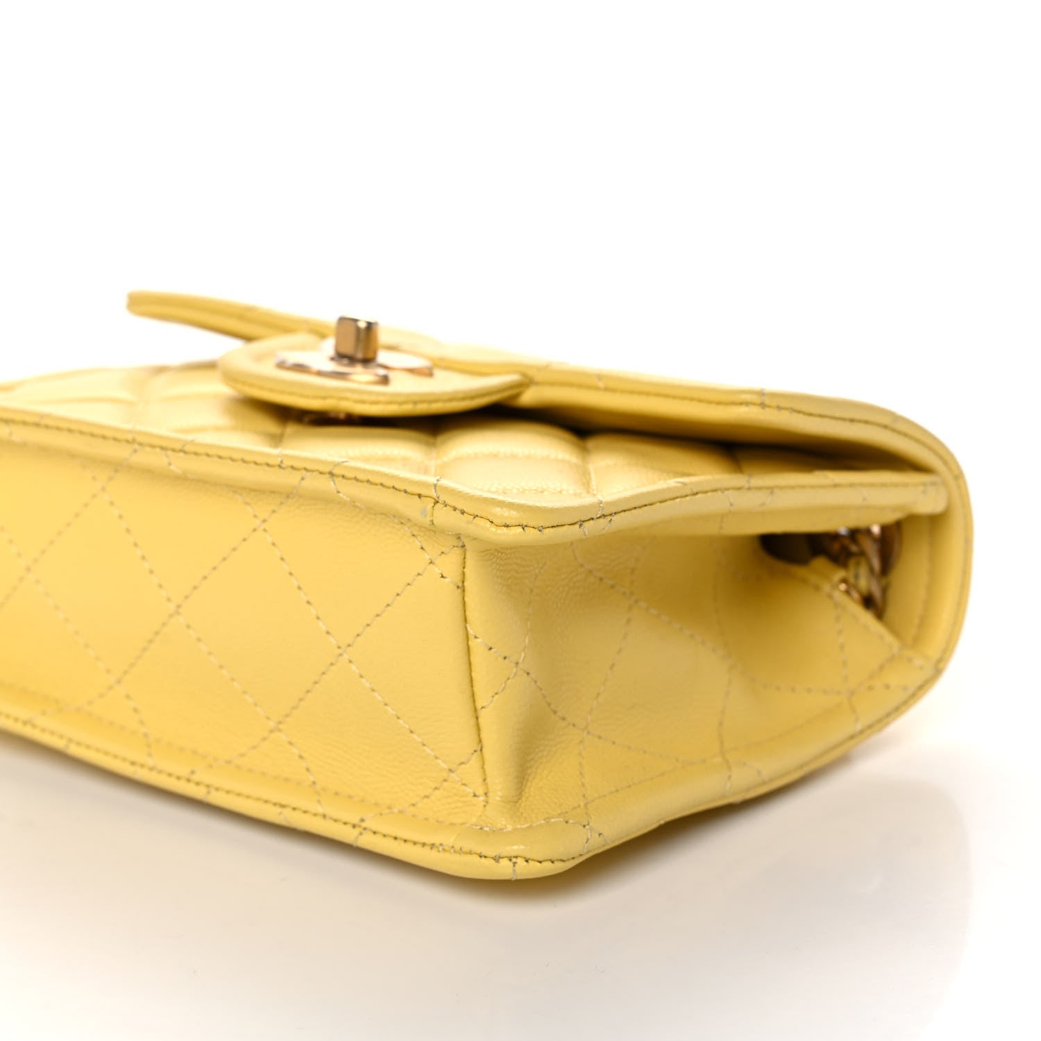 Chanel Caviar Quilted Mini Sweet Classic Flap Yellow 11 of 11
