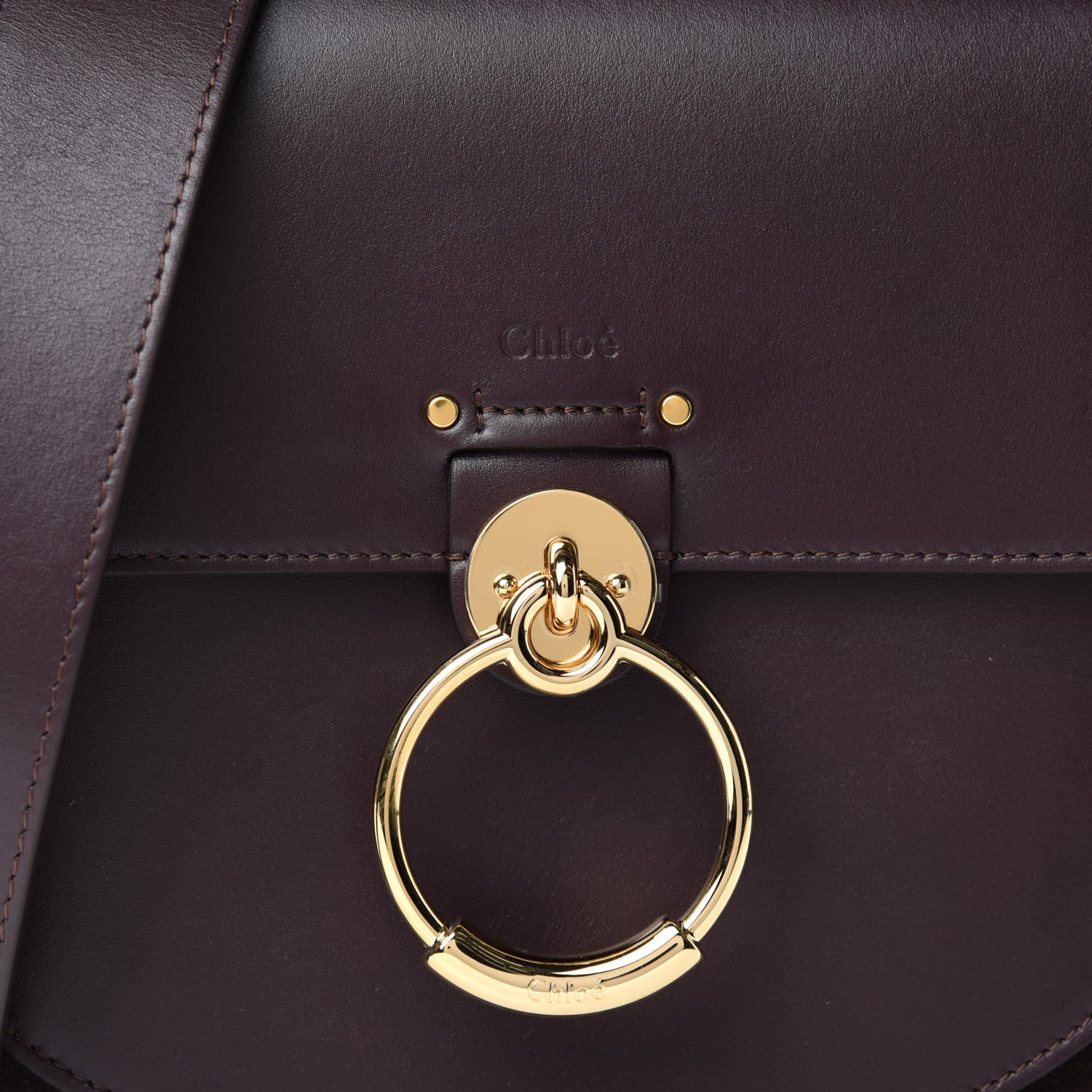 Chloe Calfskin Large Tess Bag Black Raisin 9 of 9