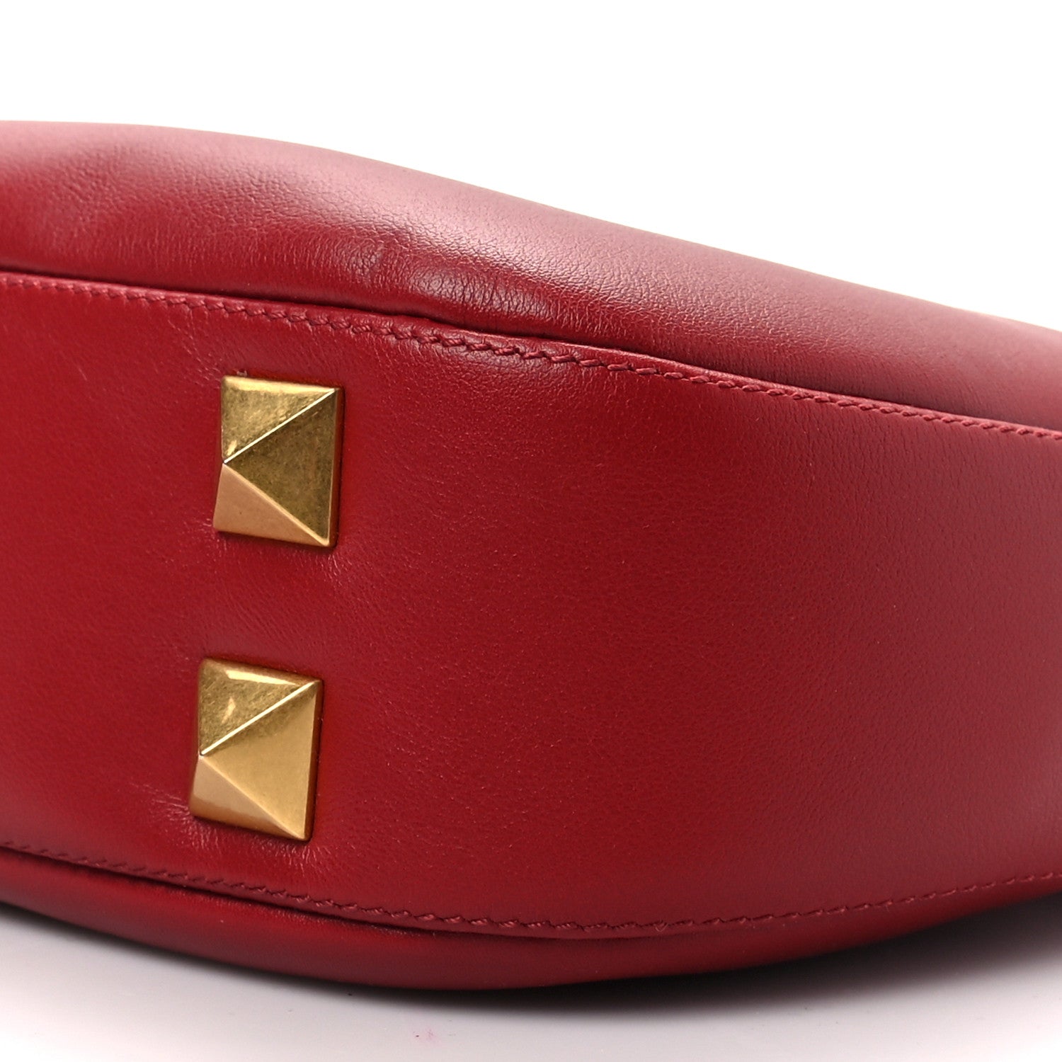 Valentino Garavani Calfskin Stud Sign Zip Hobo Rosso Valentino 6 of 6