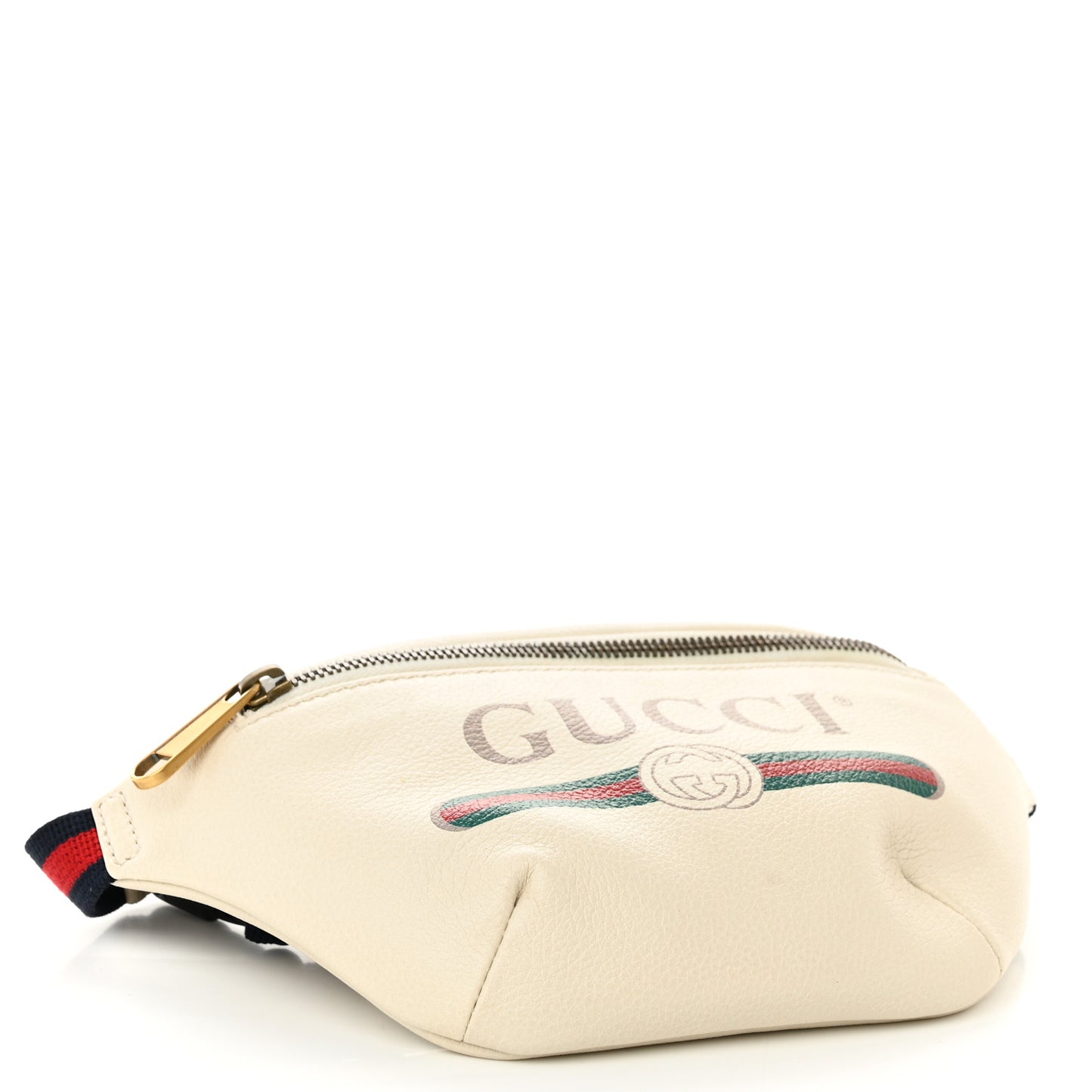 Grained Calfskin Small Logo Belt Bag White