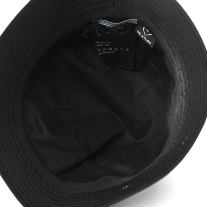 Prada Re-Nylon Metal Triangle Logo Womens Bucket Hat M Black 5 of 9