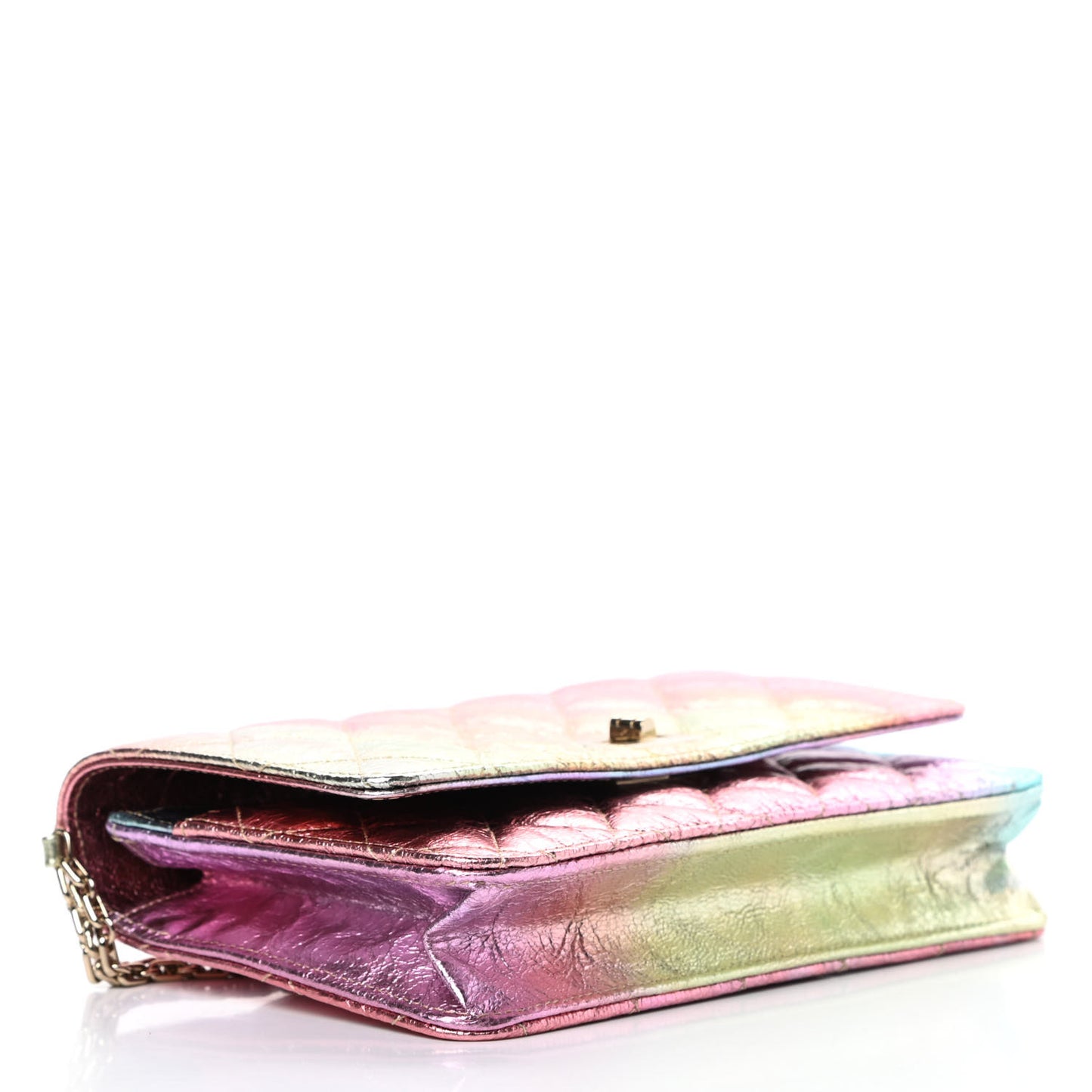 Metallic Goatskin Quilted 2.55 Reissue Wallet on Chain WOC Multicolor