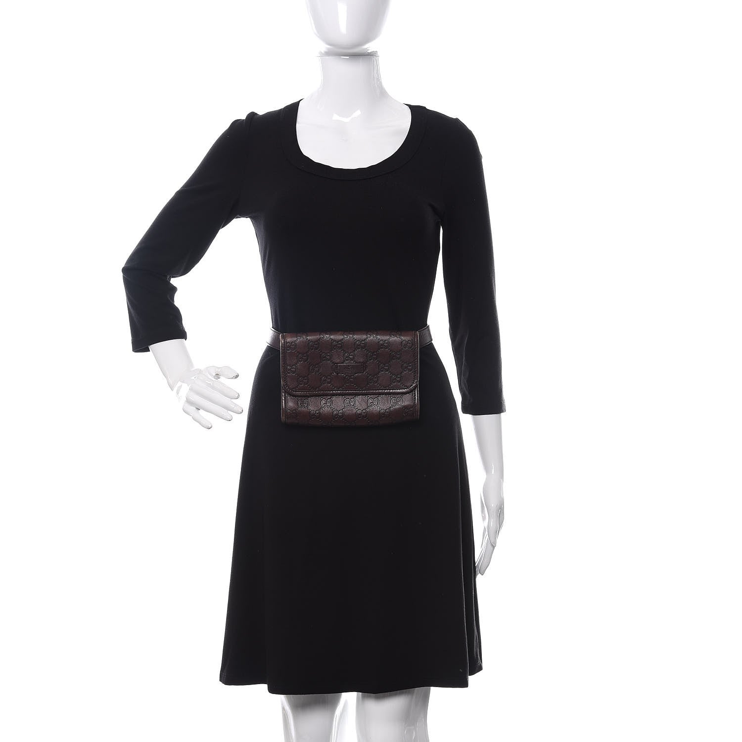 Gucci Guccissima Slim Belt Bag Dark Brown 2 of 15
