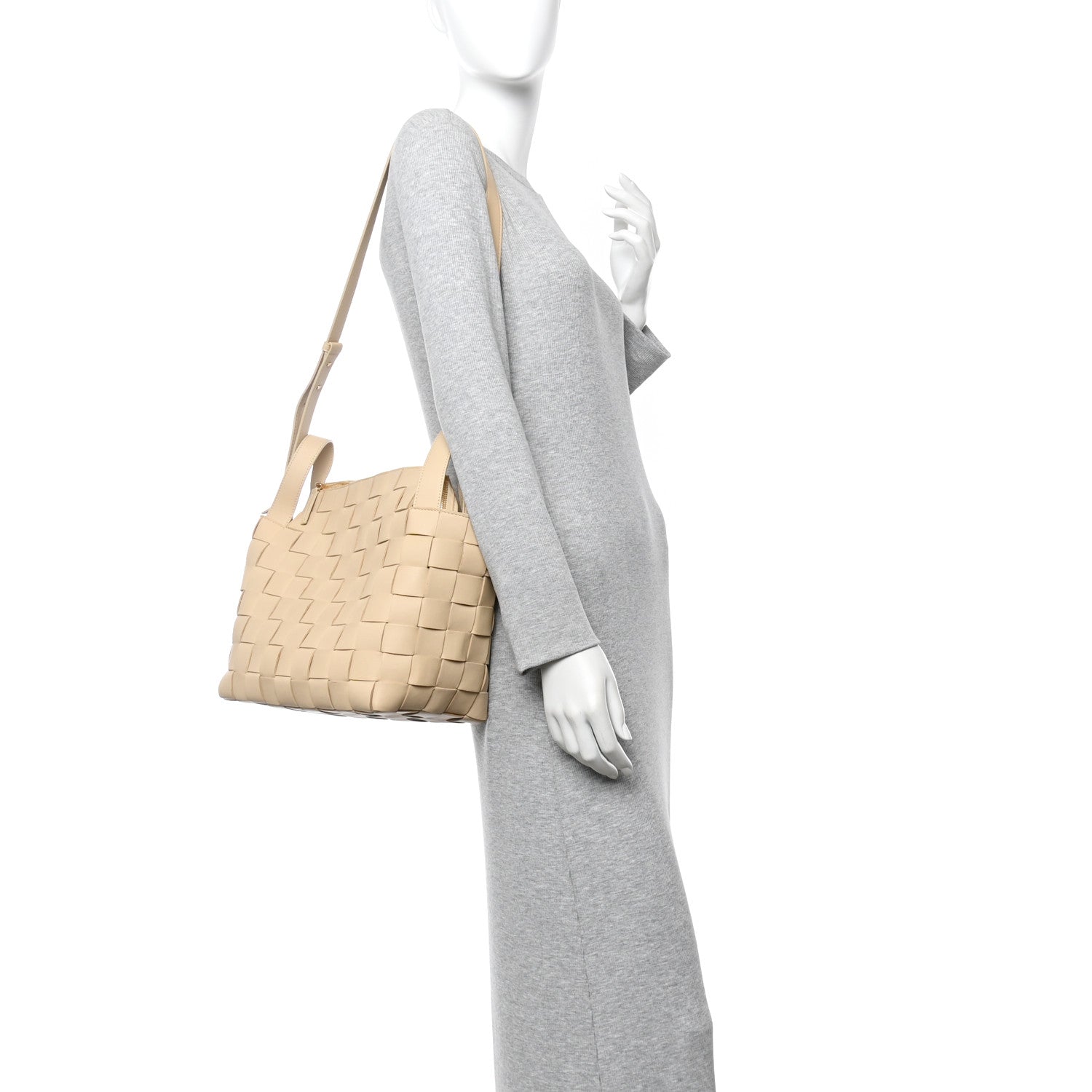 Bottega Veneta Lambskin Maxi Intrecciato Bowling Cassette Shoulder Bag Porridge 2 of 15