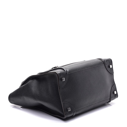 Celine Drummed Calfskin Mini Luggage Black 4 of 9