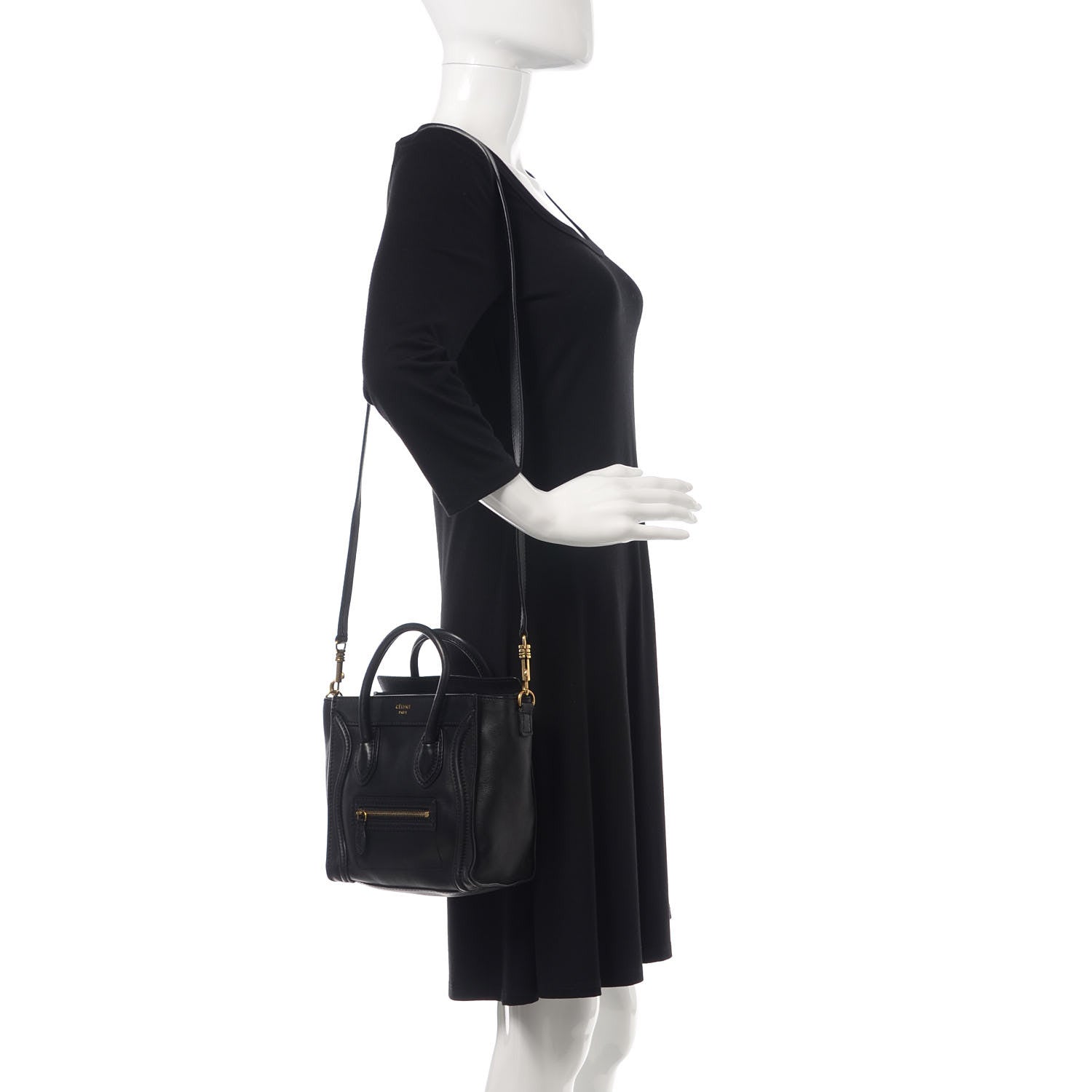 Celine Smooth Calfskin Nano Luggage Black 2 of 12