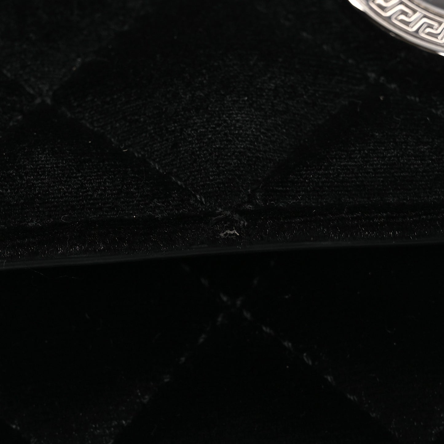 Velvet Quilted Icon Crossbody Bag Black