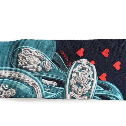 Hermes Silk Brides de Gala Love Twilly Caban Canard Rouge 3 of 5
