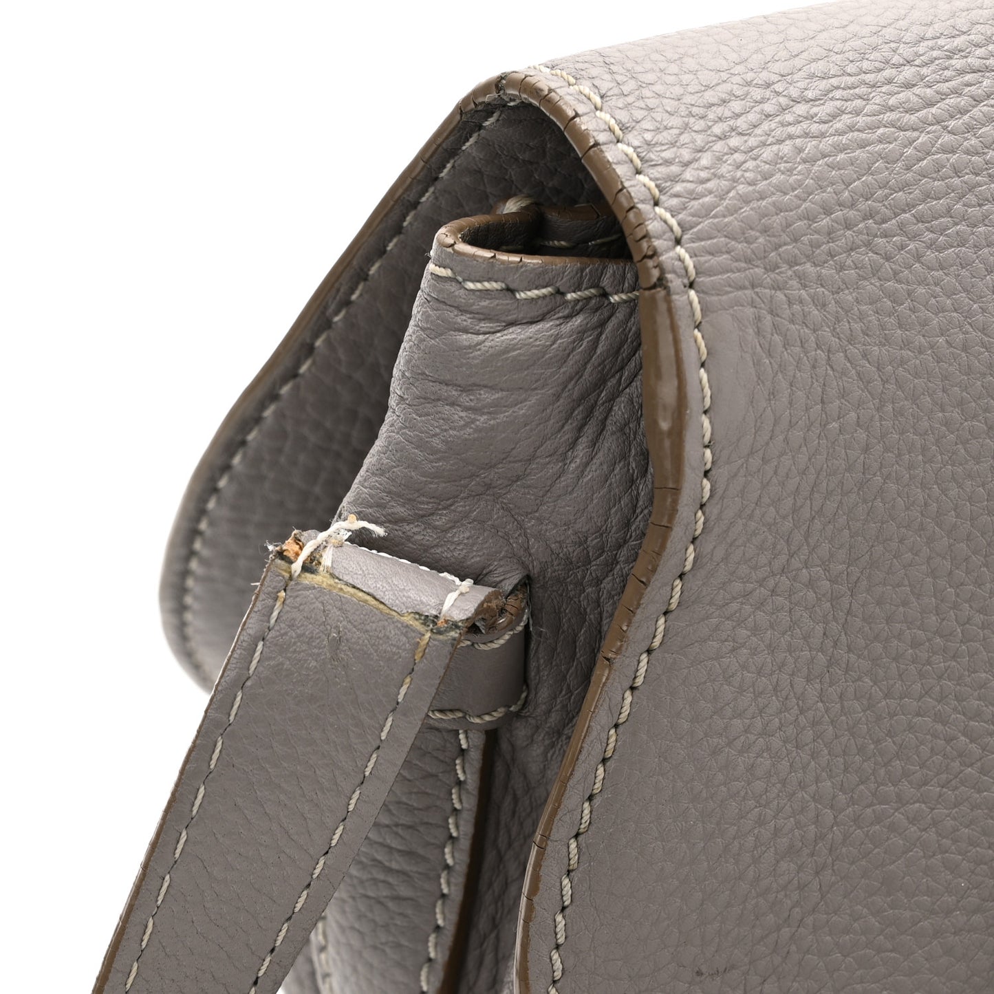 Calfskin Mini Marcie Round Crossbody Bag Grey