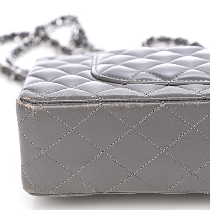 Chanel Lambskin Quilted Medium Double Flap Grey 18 of 21