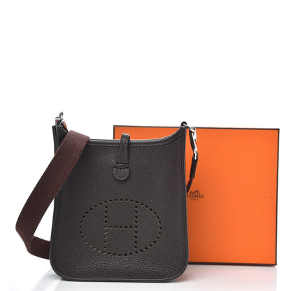 Hermes Taurillon Clemence Amazone Evelyne TPM Ebene Havane 10 of 10