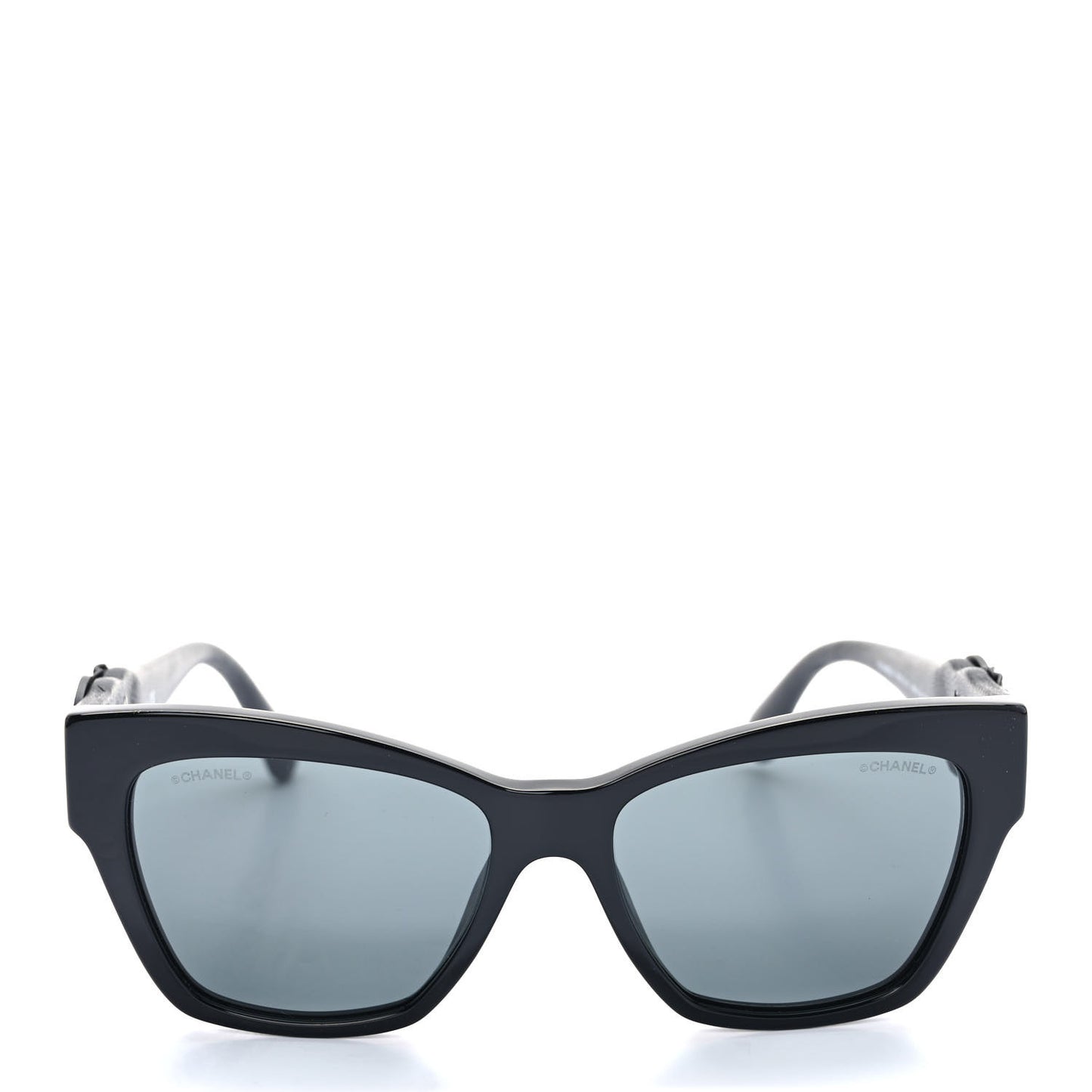 Acetate Square Cat Eye CC Sunglasses 5456 Black