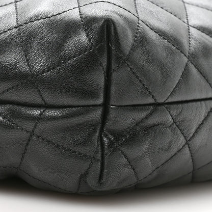 Saint Laurent Lambskin Quilted Maxi Icare Shopping Tote Black 10 of 11