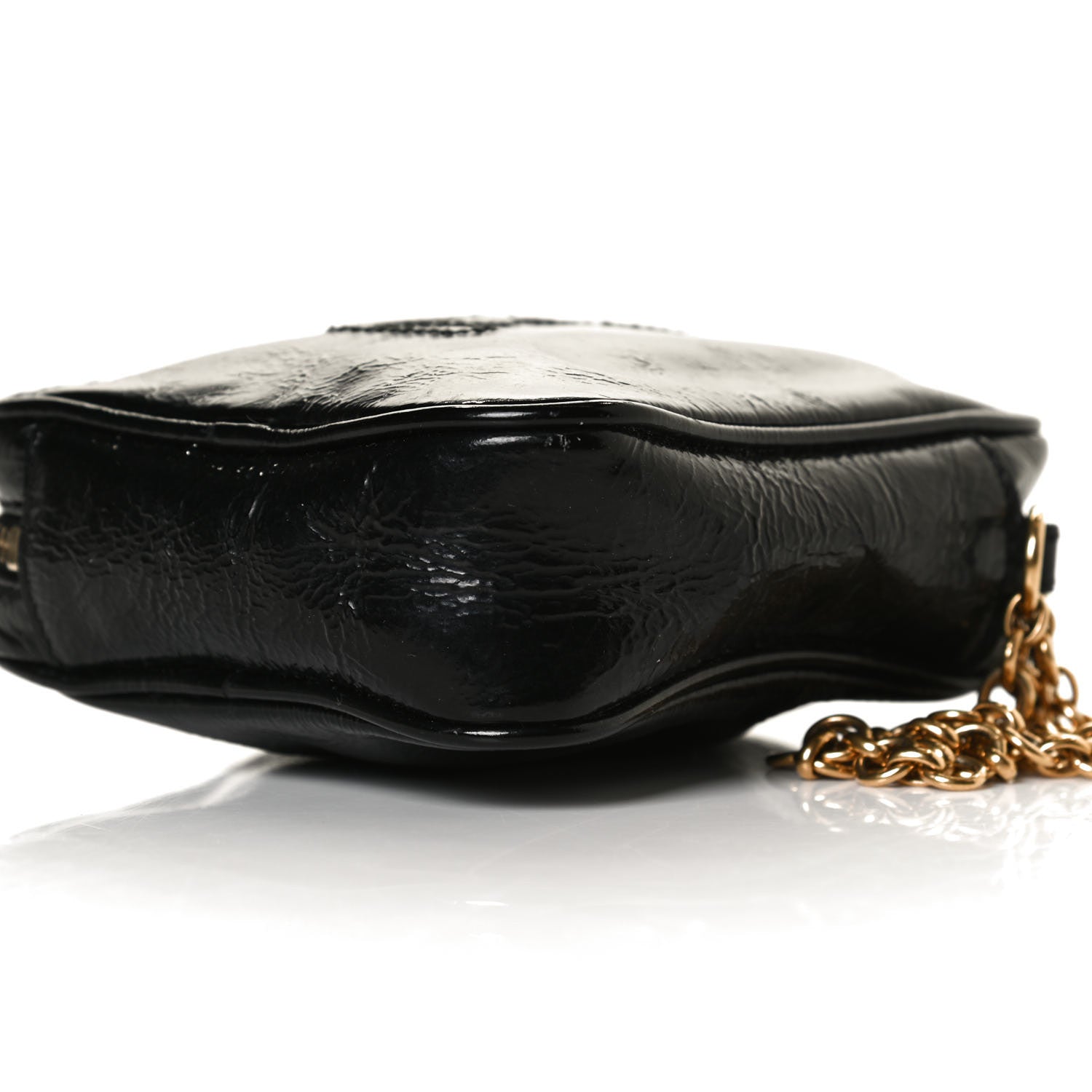 Saint Laurent Textured Patent Monogram Mini Wristlet Black 9 of 12