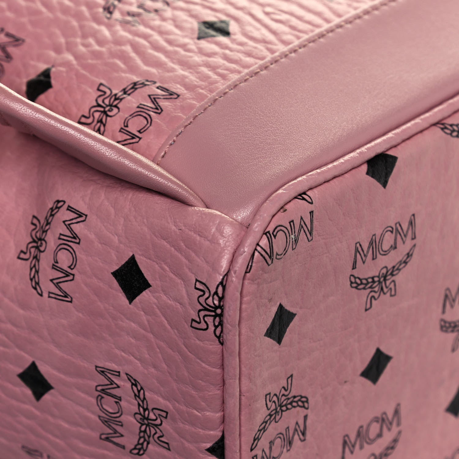 MCM Visetos Studded Retro Trilogie Stark Backpack Pink 9 of 14
