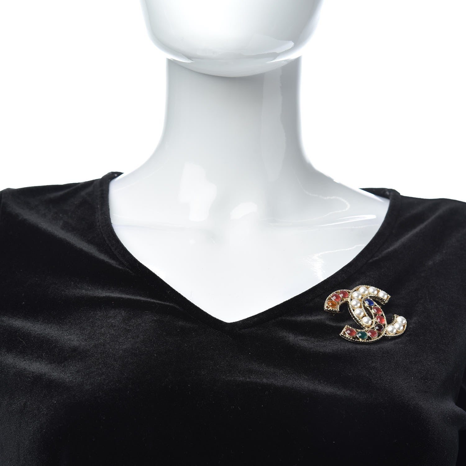 Chanel Pearl Gripiox CC Brooch Multicolor Light Gold 2 of 5