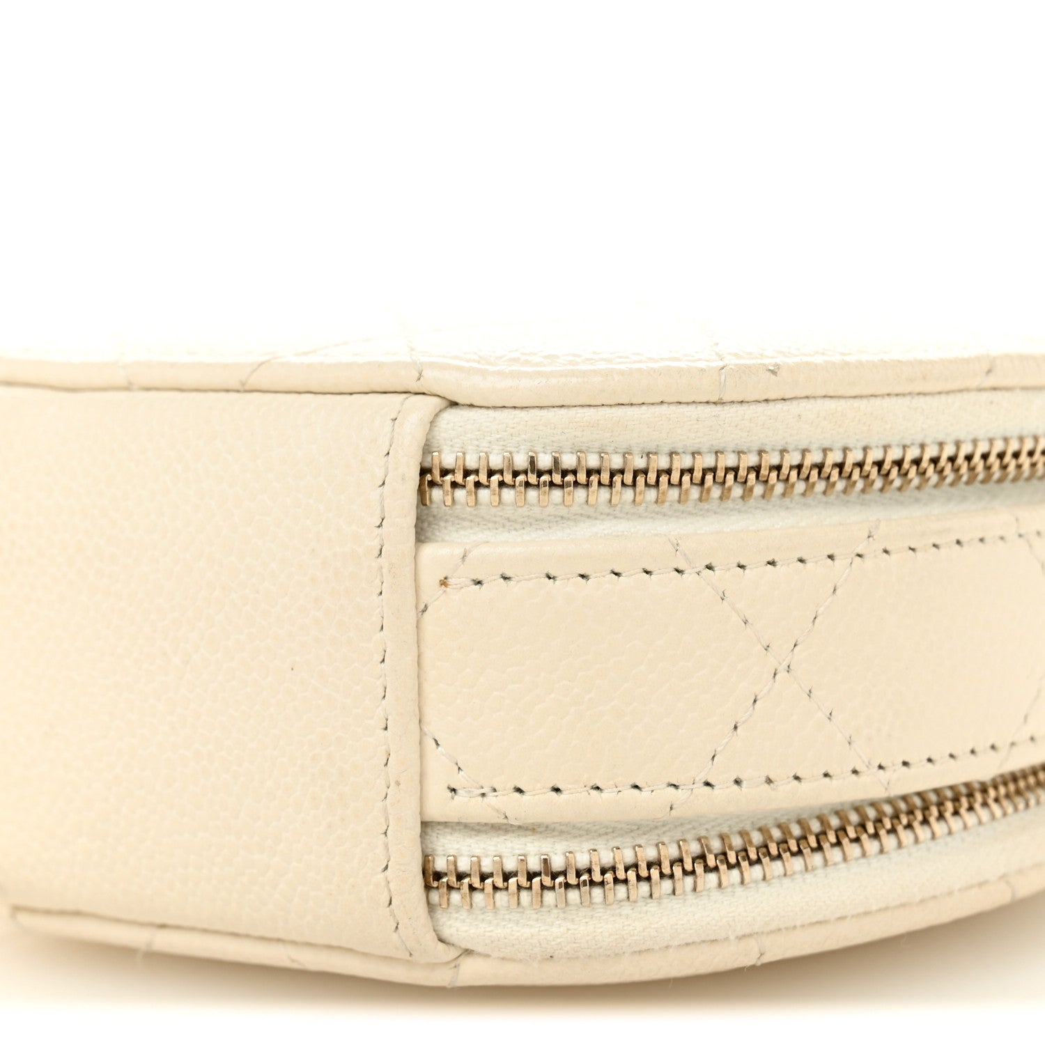 Chanel Caviar Quilted Round Handle With Care Vanity With Chain White 12 of 15