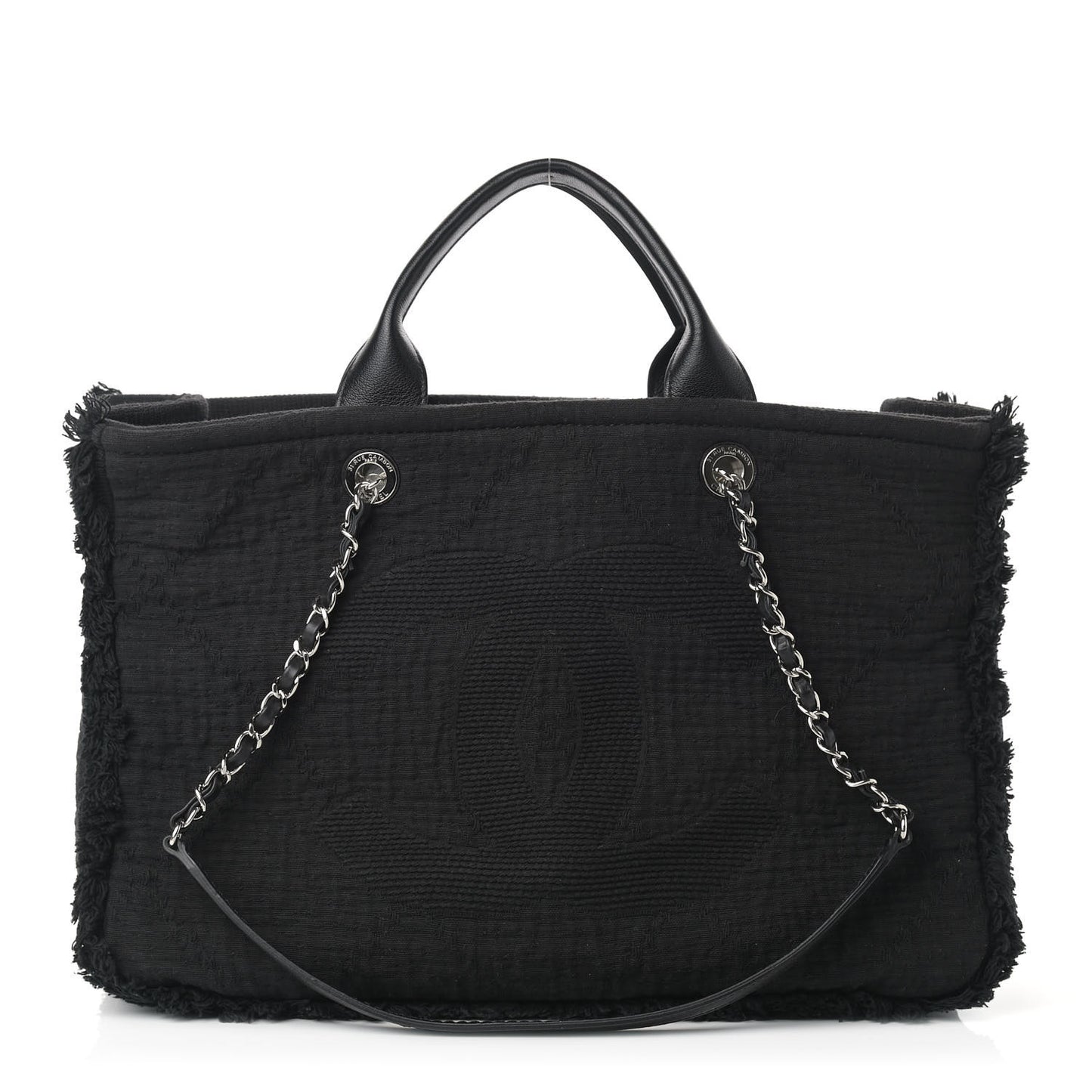 Canvas Extra Large Double Face Shopping Tote Black