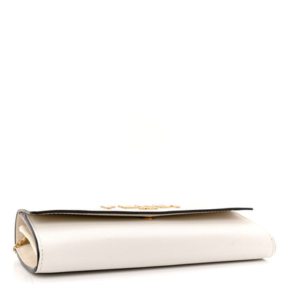 Fendi Vitello Kyoto Metal Fendi Roma Logo Chain Continental Wallet White 4 of 13