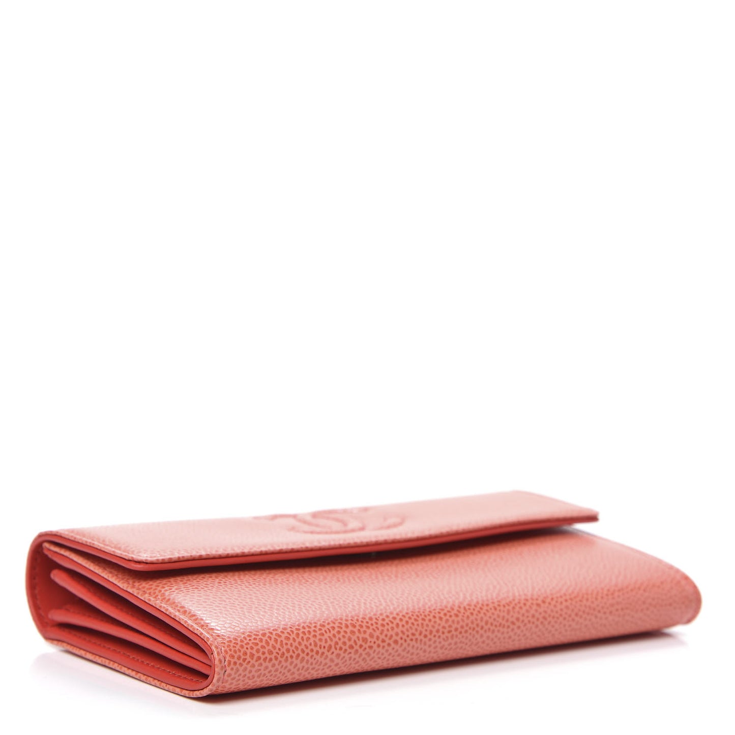 Caviar Timeless CC Large Gusset Flap Wallet Orange
