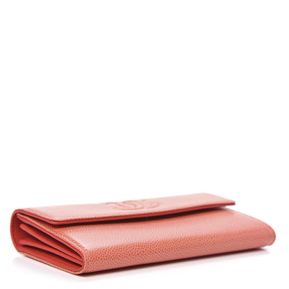Chanel Caviar Timeless CC Large Gusset Flap Wallet Orange 4 of 11