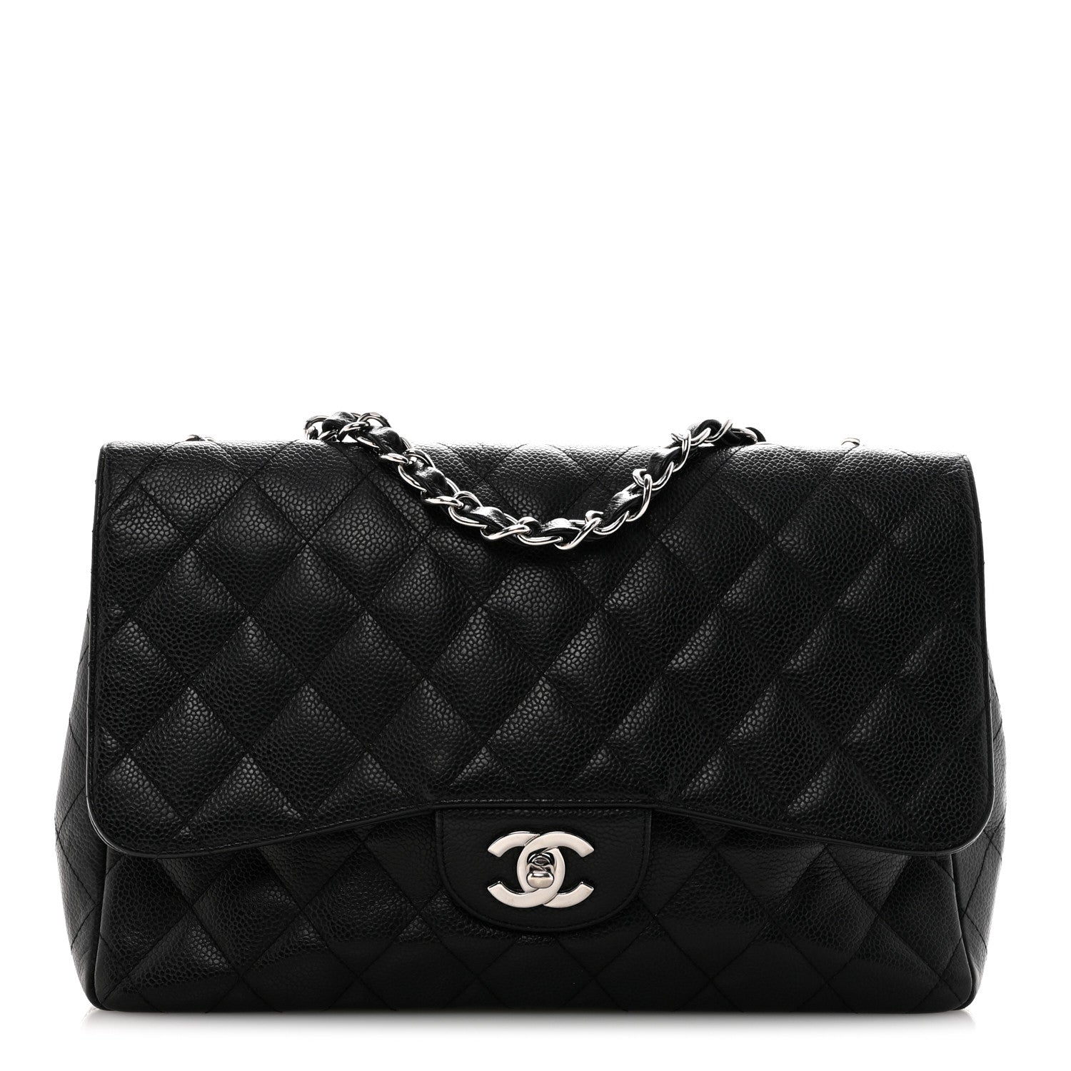 Chanel Caviar Quilted Jumbo Single Flap Black 1 of 10