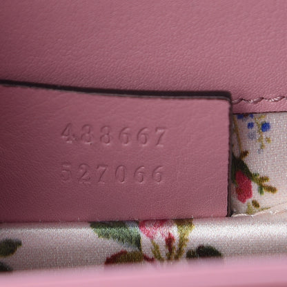 Gucci Calfskin Bamboo Crystal Mini Thiara Top Handle Bag Carmine Rose Gold 9 of 17