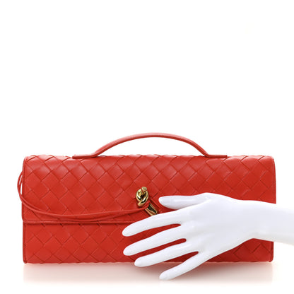 Bottega Veneta Nappa Intrecciato Long Andiamo Top Handle Clutch Orange 2 of 7
