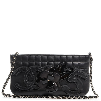 Chanel Lambskin Camellia N°5 Clutch Bag Black 1 of 8