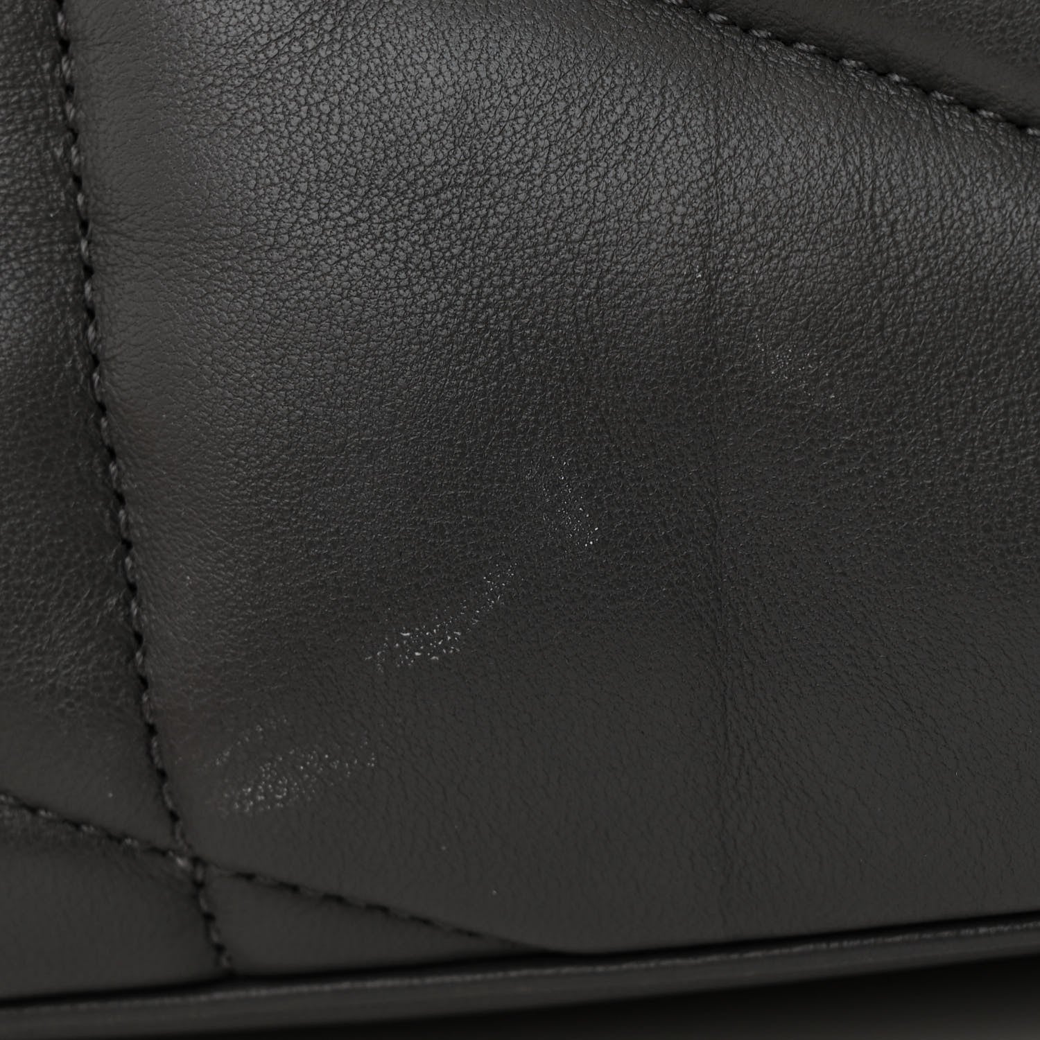 Saint Laurent Calfskin Quilted Medium Loulou Puffer Monogram Chain Satchel Storm 11 of 13