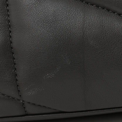 Saint Laurent Calfskin Quilted Medium Loulou Puffer Monogram Chain Satchel Storm 11 of 13