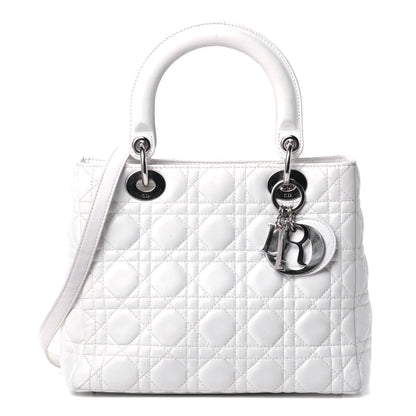 Christian Dior Lambskin Cannage Medium Lady Dior White 1 of 5