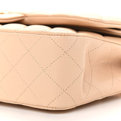 Chanel Lambskin Quilted Medium Double Flap Beige 9 of 11
