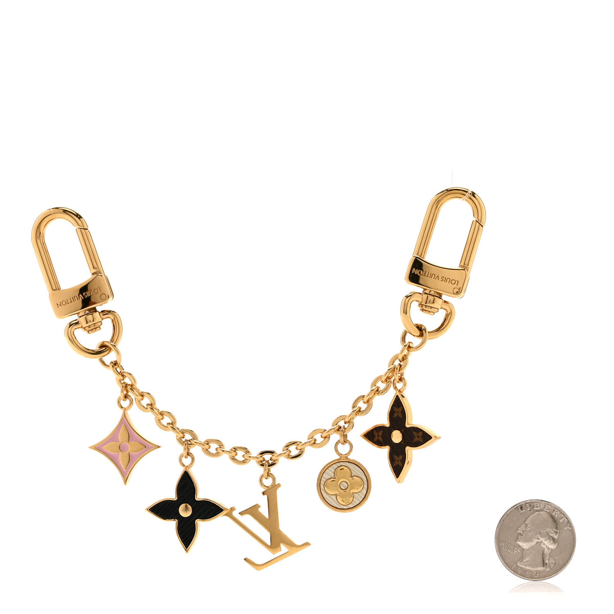 Monogram Spring Street Bag Charm Key Holder Gold