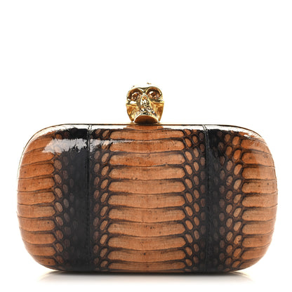 Alexander McQueen Python Skull Box Clutch Brown 1 of 12