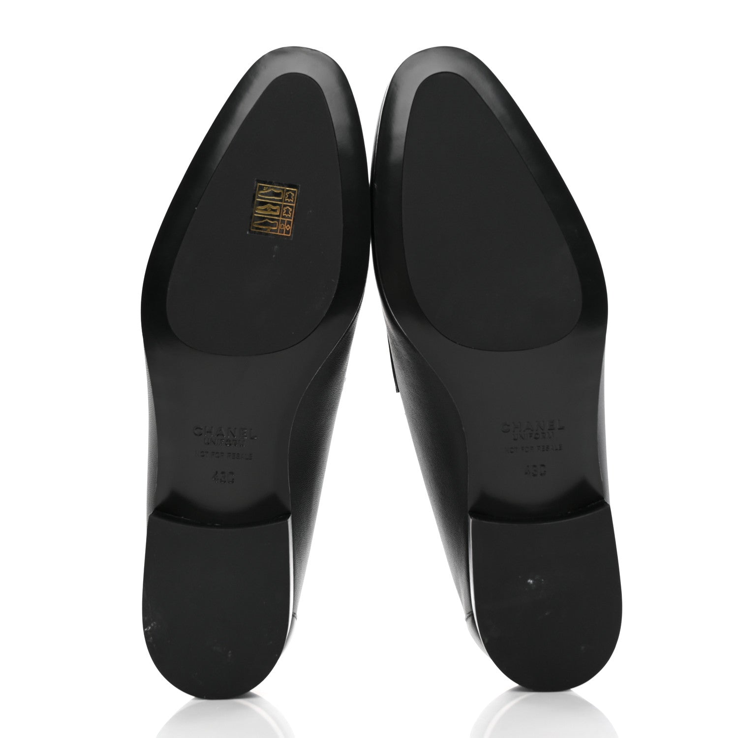 Chanel Calfskin Mens Stitched CC Loafers 43 Black 5 of 11