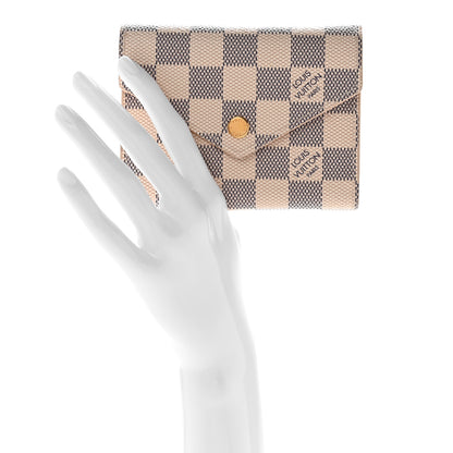 Louis Vuitton Damier Azur Victorine Wallet Rose Ballerine 2 of 7