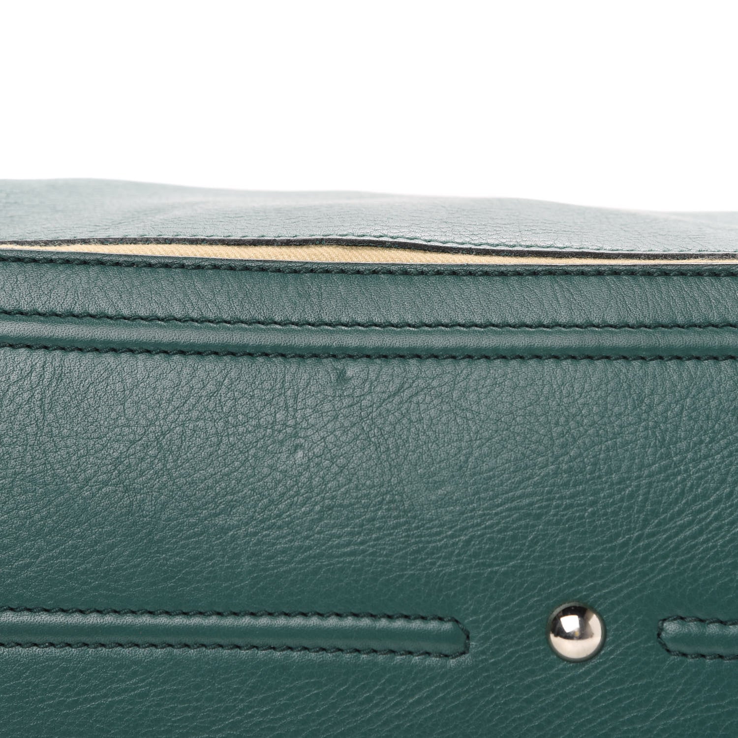 Saint Laurent Calfskin Canvas Large Muse Two Green Beige 9 of 12
